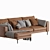 Modern Leather Chaise Lounge - West Elm Harper 3D model small image 3