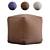 West Elm Cotton Canvas Pouf 3D model small image 1