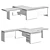 Franklin Office Set: Straight Table, Attachment, Briefing, Mobile Curbstone 3D model small image 3