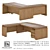 Modern Rounded Writing Desk with Movable Cabinet 3D model small image 2