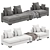 Modular Clifford Eichholtz Sofa: Versatile and Cozy 3D model small image 1