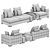 Modular Clifford Eichholtz Sofa: Versatile and Cozy 3D model small image 6