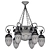 Elegant 6-Horn Chandelier: Ample Lighting for Any Space 3D model small image 6