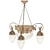 Empire Style Hanging Chandelier: 3-Arm Elegance 3D model small image 1