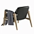 Sleek Leather Buck Chair 3D model small image 5