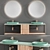 FIORA Sen 4 - Olmo Mercurio - Stylish Bathroom Vanity 3D model small image 1
