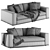 Minotti Hamilton 2-Seat Sofa 3D model small image 7