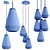 Elegant Blown Glass Chandeliers by ANOLI 3D model small image 2