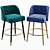 Luxury Bar Table & Chairs Set 3D model small image 1