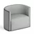 Stylish Rattan Fabric Armchair 3D model small image 4