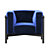 TAIKI Modern Wooden Armchair 3D model small image 2