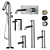 Ritmonio Set: Elegant Stainless Steel Bath Fixtures 3D model small image 1