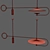 Modern LED Chandelier 3D model small image 2
