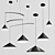 Sleek Carbon North Pendant Lamps 3D model small image 1