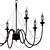 Black Candle Chandelier - 55381/5 3D model small image 5