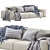 Luxury Cross Leather Sofa 3D model small image 2