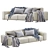 Luxury Cross Leather Sofa 3D model small image 3