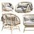 Stylish IKEA BUSKBO Rattan Armchair 3D model small image 3