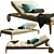 Teak Cruise Sunbed: Stylish and Comfortable 3D model small image 4