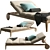 Teak Cruise Sunbed: Stylish and Comfortable 3D model small image 2