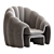 Sleek Art Deco Armchair 3D model small image 1