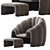 Sleek Art Deco Armchair 3D model small image 2