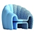 Sleek Art Deco Armchair 3D model small image 5