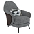Modern Velvet Armchair: Luxury Design 3D model small image 2