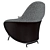 Modern Velvet Armchair: Luxury Design 3D model small image 3