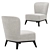 White Jolie Armchair: Modern Elegance 3D model small image 2