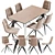 Luxury Dining Set: Sedia Diamond Chair & Nack Table 3D model small image 2