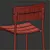 Modern Outdoor White Table and Chairs 3D model small image 5