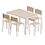 Modern Outdoor White Table and Chairs 3D model small image 7