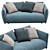 Contemporary Meridiani Scott Sofa 3D model small image 4