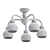 Fabia Glass Shade Ceiling Chandelier 3D model small image 2