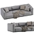 Modern Poliform Shangai 3 Seat Sofa 3D model small image 3