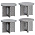 Modern Androgyne Side Table 3D model small image 2