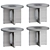 Modern Androgyne Side Table 3D model small image 3