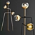 Sleek Black Widow Brass Floor Lamp 3D model small image 1