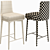 Luxury Pleat Velvet Bar Stool 3D model small image 2