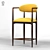 Sleek Metal and Fabric Jagger Barstool 3D model small image 1