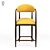 Sleek Metal and Fabric Jagger Barstool 3D model small image 7