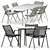 Anatra Armchair & Dining Table Set 3D model small image 1
