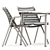 Anatra Armchair & Dining Table Set 3D model small image 2