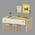 IKEA Kids Room Set: Activity Table, Stool & Wall Storage 3D model small image 1