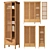 Gabin Pine & Wicker Wardrobe 3D model small image 2