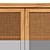 Gabin Pine & Wicker Wardrobe 3D model small image 3