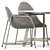 Elegant Chopstix Collection: Armchair, Side Chair, Dining Table 3D model small image 3