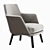 Cullen Modern Metal Sofa with Leather and Fabric Upholstery 3D model small image 2
