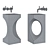 Modern Pedestal Sink: Realistic Model 3D model small image 3